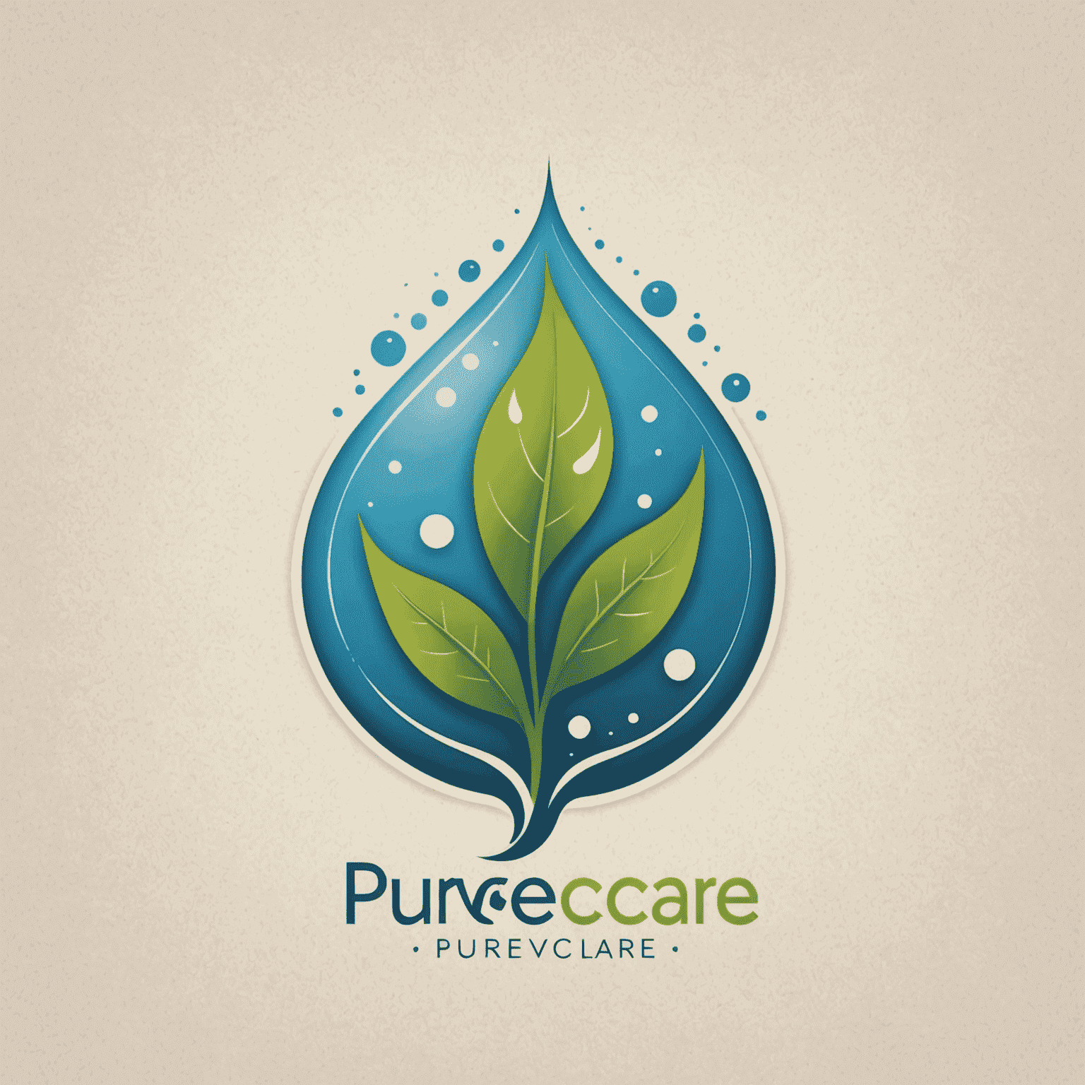 PureviaCare logo featuring a stylized leaf and water droplet, symbolizing natural health and purity