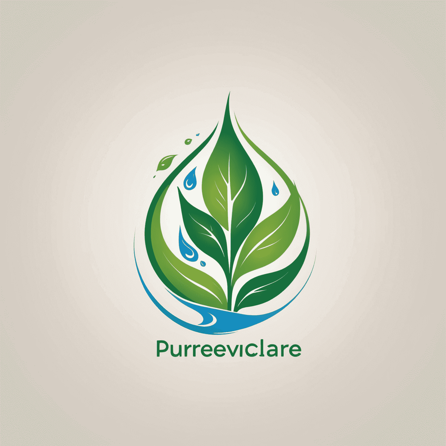 PureviaCare logo featuring a stylized leaf and water droplet, symbolizing natural health and purity