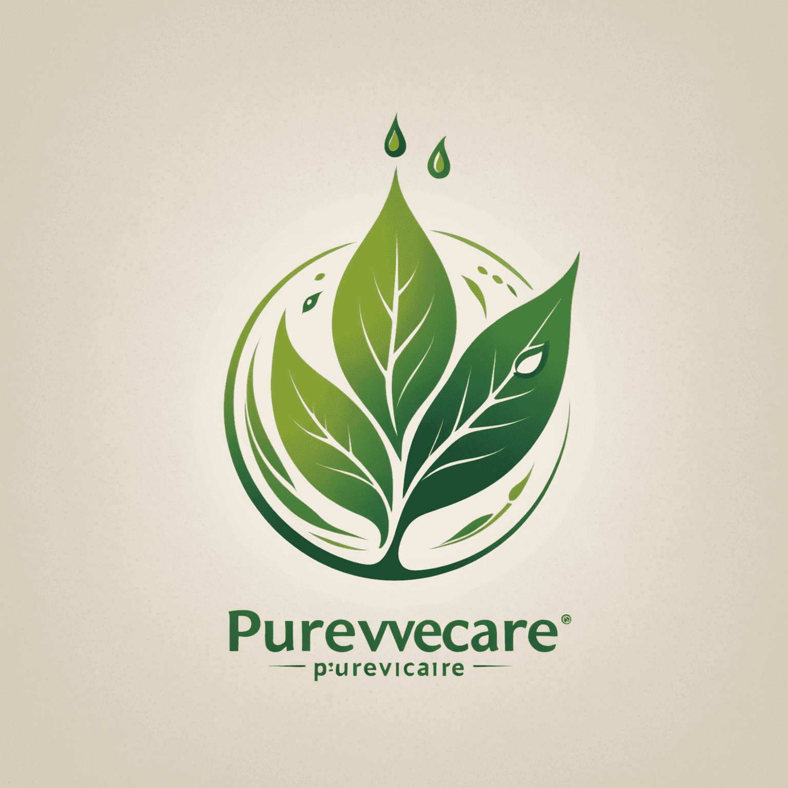 PureviaCare logo featuring a stylized leaf and water droplet, symbolizing natural health and purity