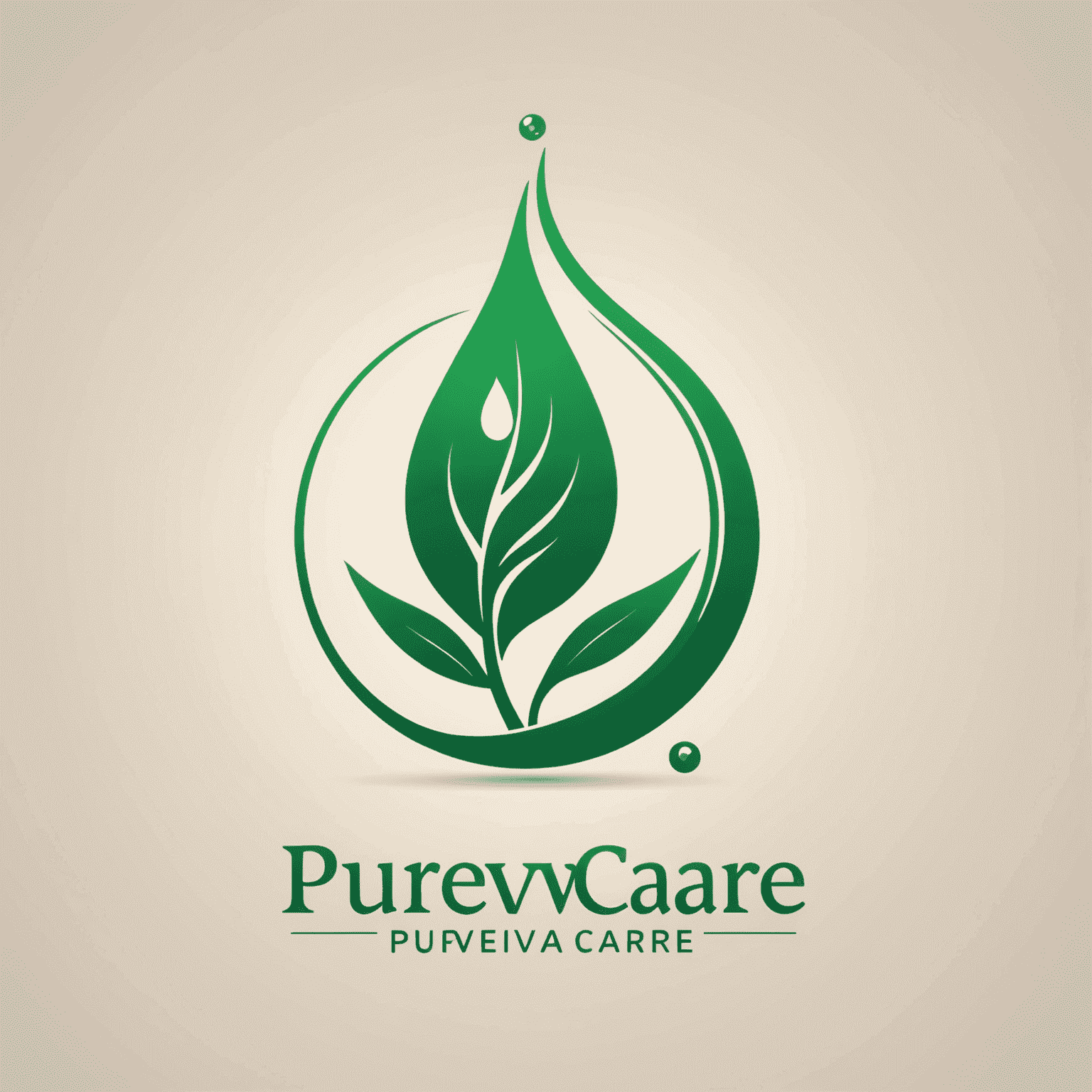 PureviaCare logo featuring a stylized leaf and water droplet, symbolizing natural health and purity