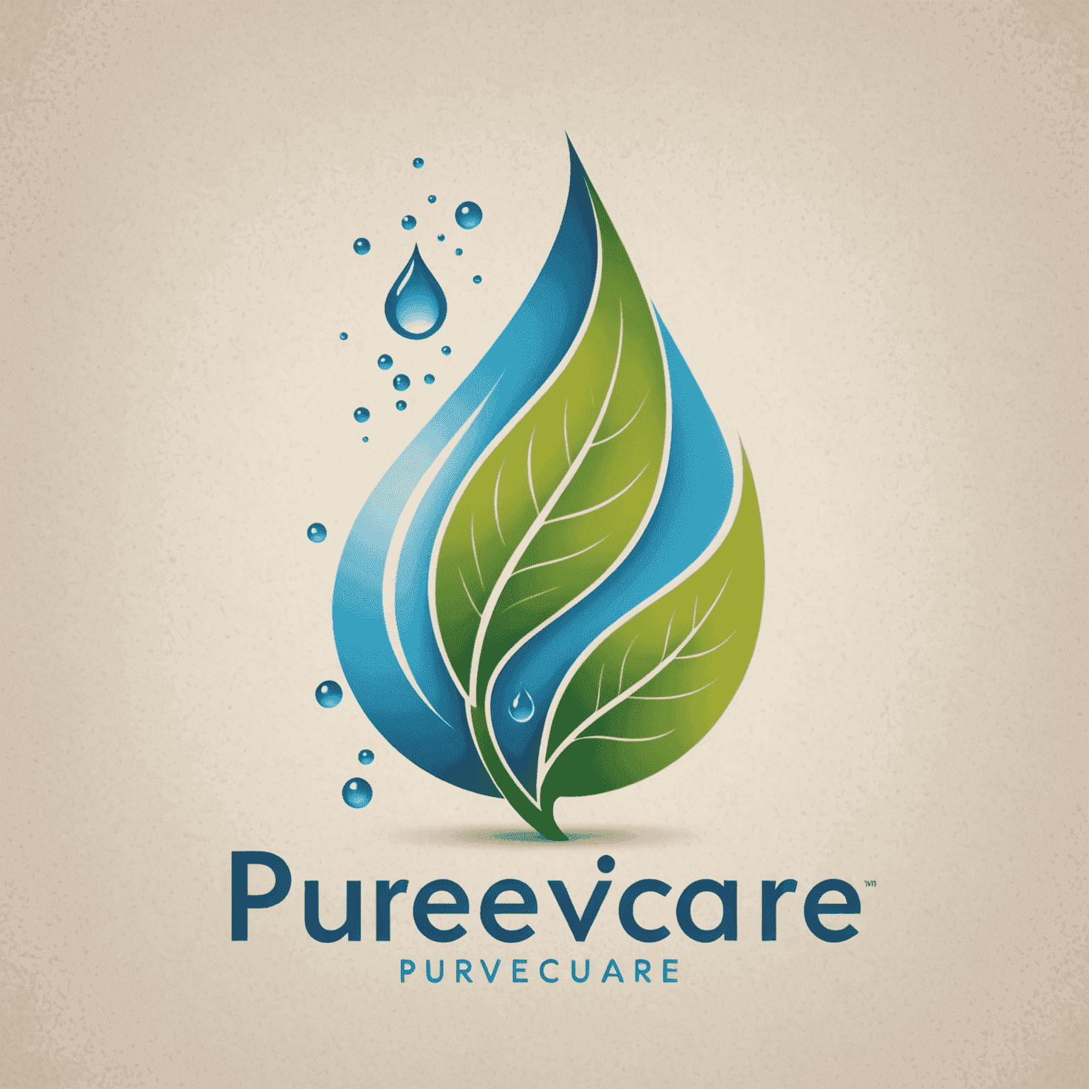 PureviaCare logo featuring a stylized leaf and water droplet, symbolizing natural health and purity
