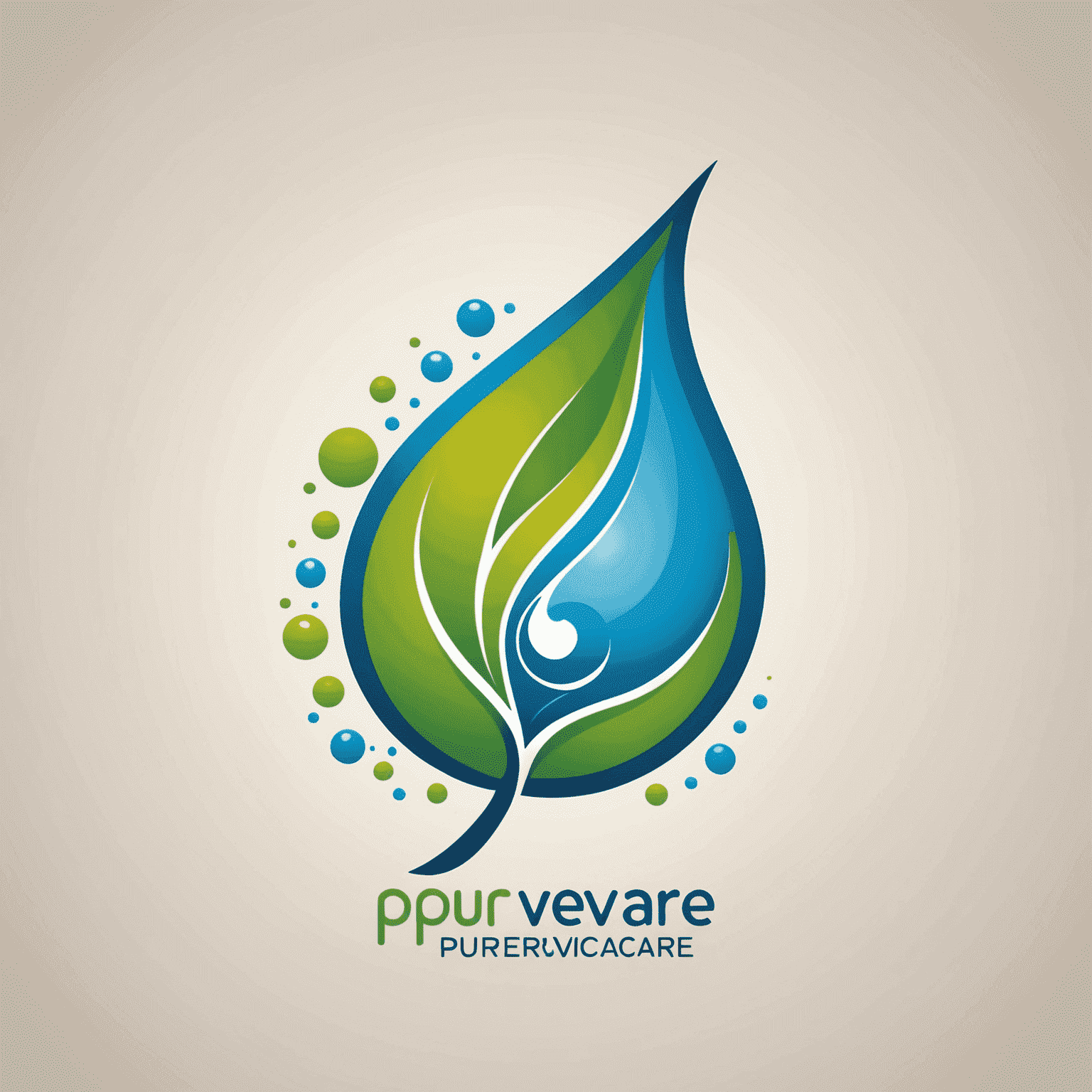 PureviaCare logo featuring a stylized leaf and water droplet, symbolizing natural health and purity