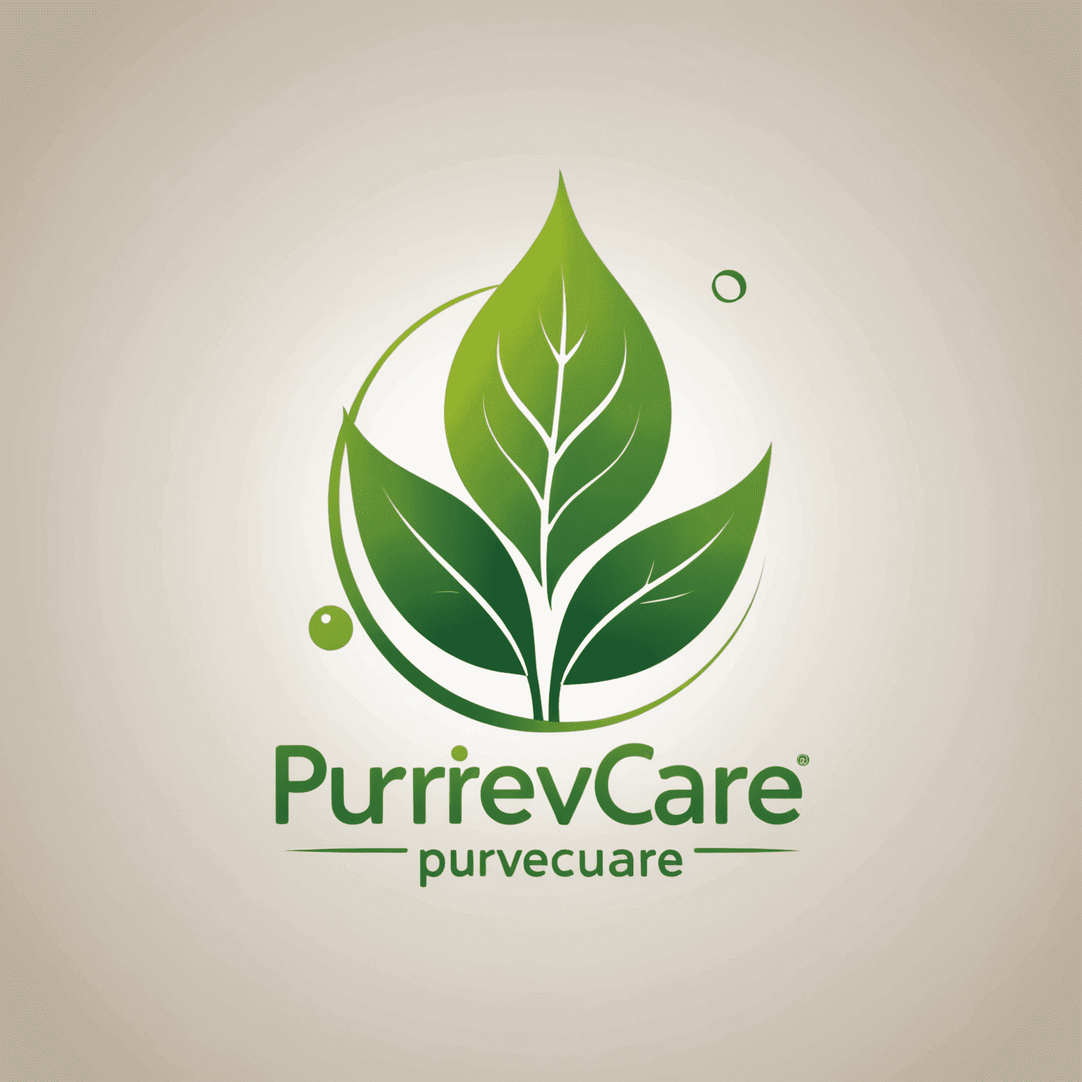 PureviaCare logo featuring a stylized leaf and water droplet, symbolizing natural health and purity