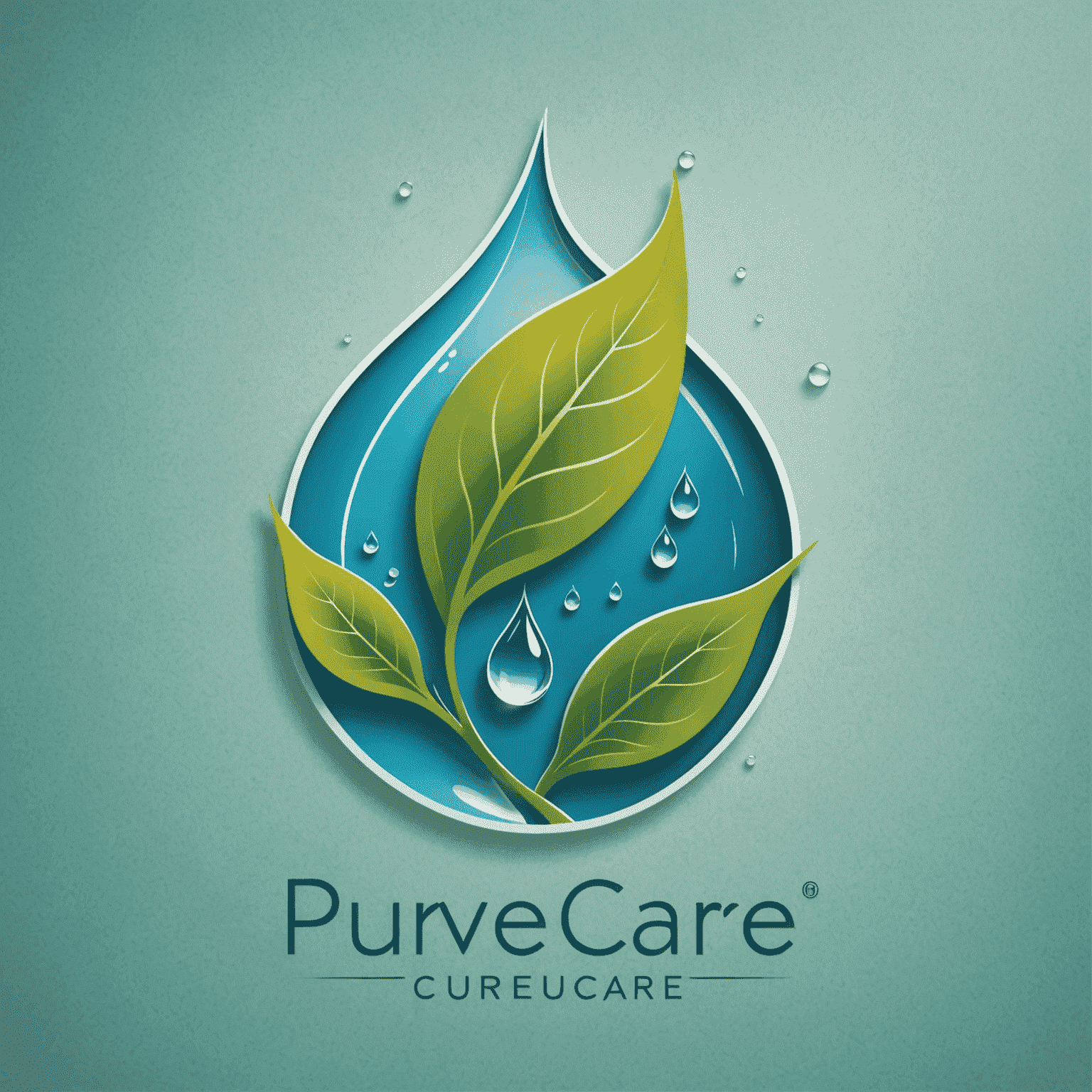 PureviaCare logo featuring a stylized leaf and water droplet, symbolizing natural health and purity